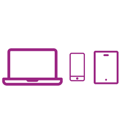 Laptop-tablet-icoontje paars