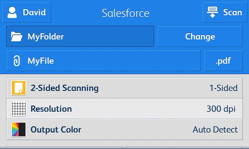 Screenshot van de Salesforce-app